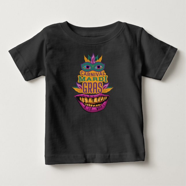 Camiseta Para Bebê Carnaval de Nova Orleans 2022 - Mardi Gras (Frente)