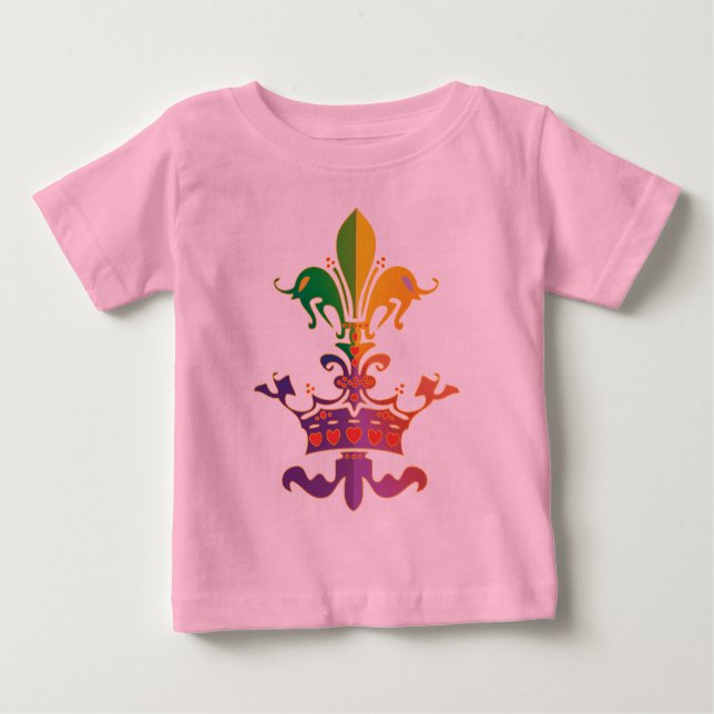 Camiseta Para Bebê Carnaval Fleur de Coroa (Frente)