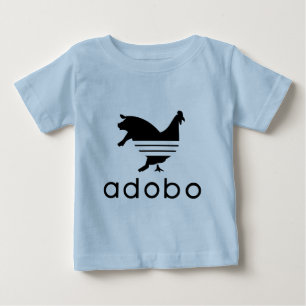 Camiseta Para Bebê Carne de porco da galinha do Adobo