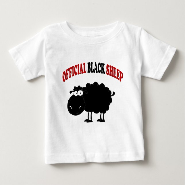 Camiseta Para Bebê Carneiro preto engraçado (Frente)