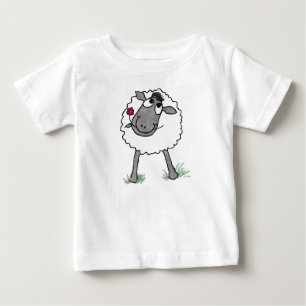 Camiseta Para Bebê Carneiros parvos do divertimento com flor, t-shirt