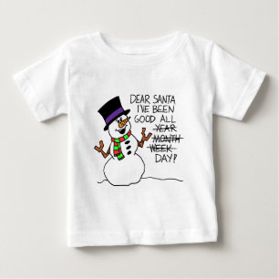 Camiseta Para Bebê Caro papai noel bom o dia inteiro