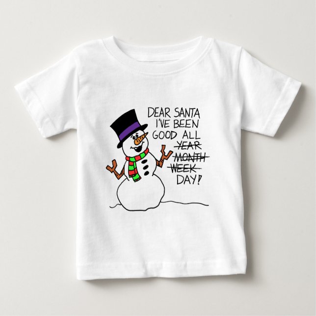 Camiseta Para Bebê Caros Papais noeis Bom O Dia Todo (Frente)