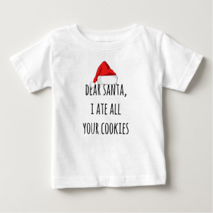 Camiseta Para Bebê Caros Papais noeis, comi todos os seus biscoitos.