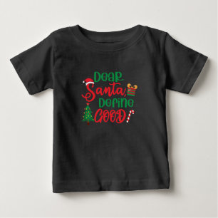 Camiseta Para Bebê Caros Papais noeis definem um bom Natal engraçado