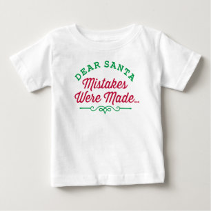 Camiseta Para Bebê Caros Papais noeis, Erros Foram Cometidos