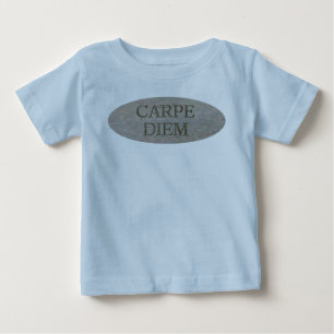 Camiseta Para Bebê Carpe Diem Stone Baby Blue T-shirt
