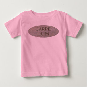 Camiseta Para Bebê Carpe Diem Stone baby rosa T-shirt rosa