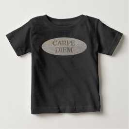 Camiseta Para Bebê Carpe Diem Stone, camiseta preta de bebê