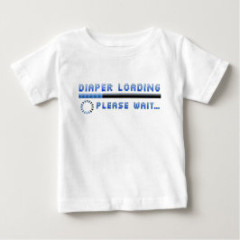Camiseta Para Bebê Carregamento de fralda Aguarde