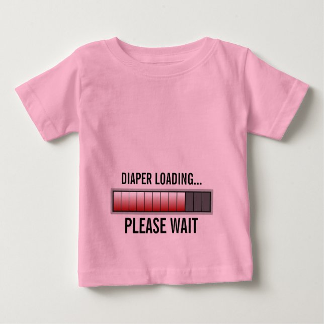 CAMISETA PARA BEBÊ CARREGAMENTO DE FRALDAS (Frente)