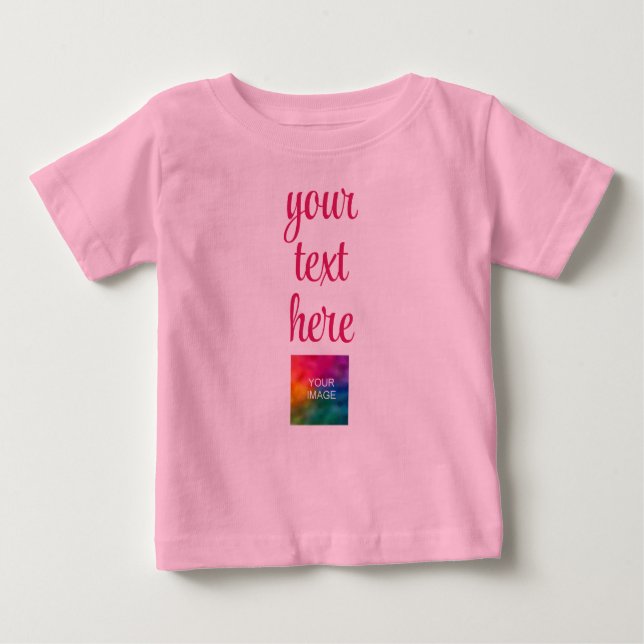Camiseta Para Bebê Carregar Imagem de Imagem Adicionar Modelo de Text (Frente)