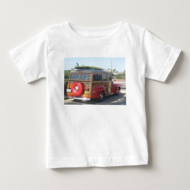 Camiseta Para Bebê Carrinha Woodie (Frente)