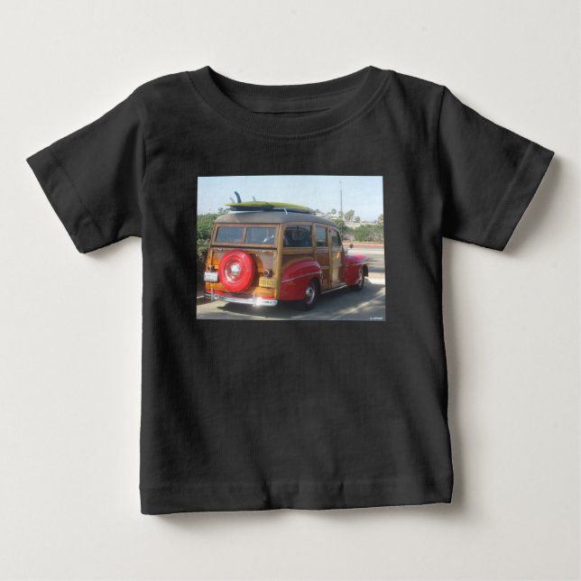 Camiseta Para Bebê Carrinha Woodie (Frente)