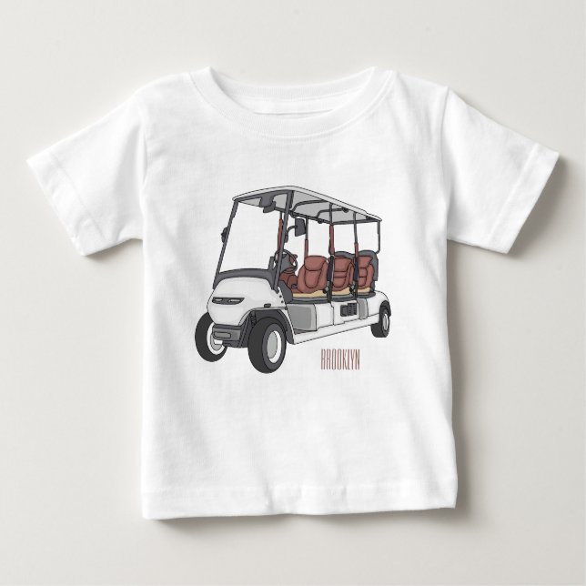 Camiseta Para Bebê Carrinho de golfe / desenho animado de buggy de go (Frente)