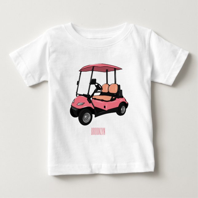 Camiseta Para Bebê Carrinho de golfe / desenho animado de buggy de go (Frente)