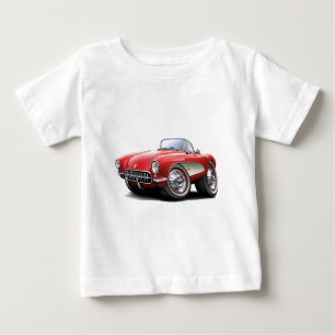 Camiseta Para Bebê Carro 1956-57 do vermelho de Corveta