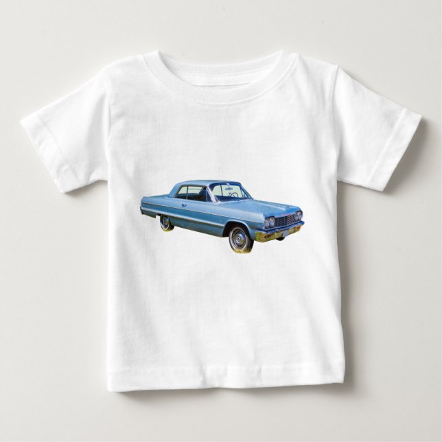 Camiseta Para Bebê Carro 1964 antigo de Chevrolet Impala (Frente)