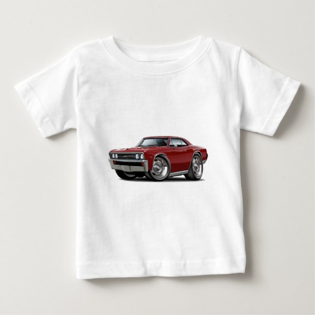 Camiseta Para Bebê Carro 1967 marrom de Chevelle (Frente)