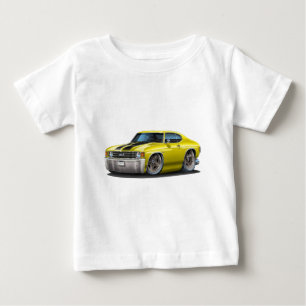 Camiseta Para Bebê Carro 1971-72 Amarelo-Preto de Chevelle