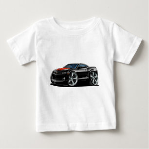 Camiseta Para Bebê Carro 2010-12 Preto-Vermelho de Camaro