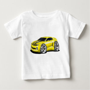 Camiseta Para Bebê Carro Amarelo-Negro Camaro 2010-11