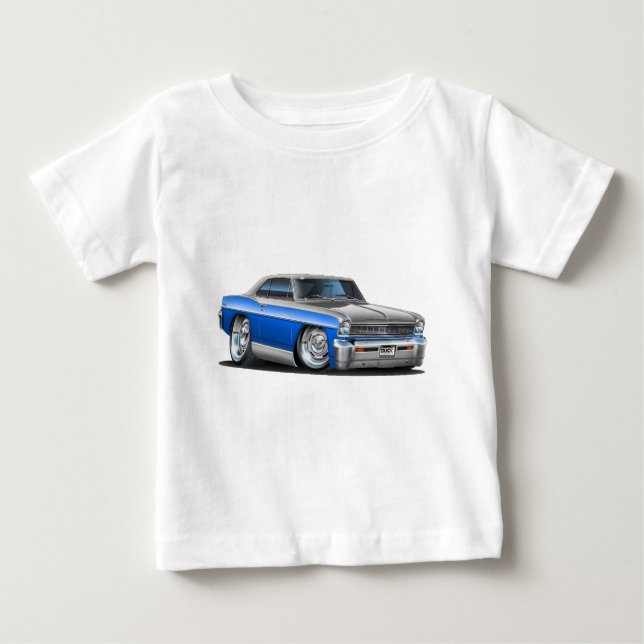 Camiseta Para Bebê Carro Azul-Cinzento da nova de Chevy (Frente)