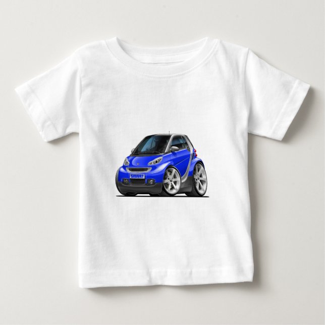 Camiseta Para Bebê Carro azul inteligente (Frente)