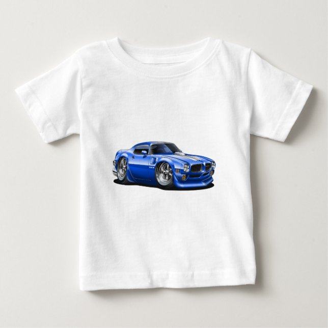 Camiseta Para Bebê Carro Azul Trans Am 1970/72 (Frente)