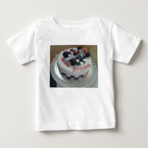 Camiseta Para Bebê carro de corrida de aniversário feliz