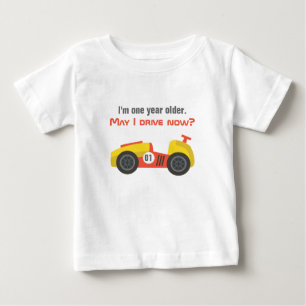 Camiseta Para Bebê Carro de Corrida, Menino no Aniversário, Velho o s