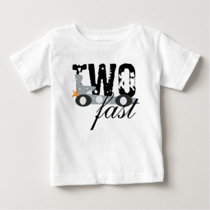 Camiseta Para Bebê Carro de Corrida Vintage Azul Poeirento Virando Do