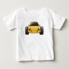 Camiseta Para Bebê Carro de Desenho Animado Amarelo