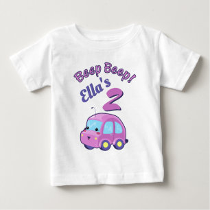 Camiseta Para Bebê Carro de Kawaii