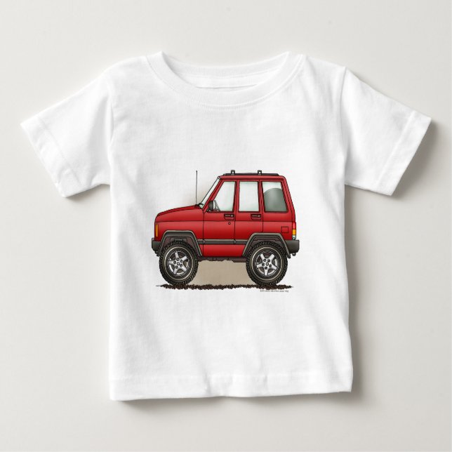 Camiseta Para Bebê Carro de quatro rodas pequeno de SUV (Frente)