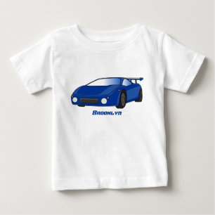 Camiseta Para Bebê Carro desportivo azul com ilustração de airfoil