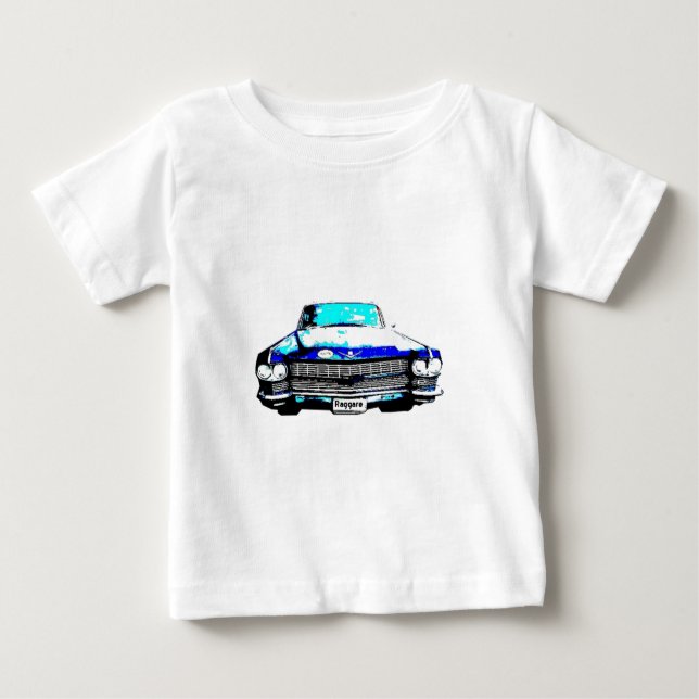 Camiseta Para Bebê carro do raggare do cadillac (Frente)