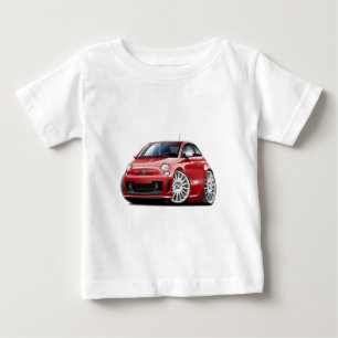 Camiseta Para Bebê Carro do vermelho de Fiat 500 Abarth