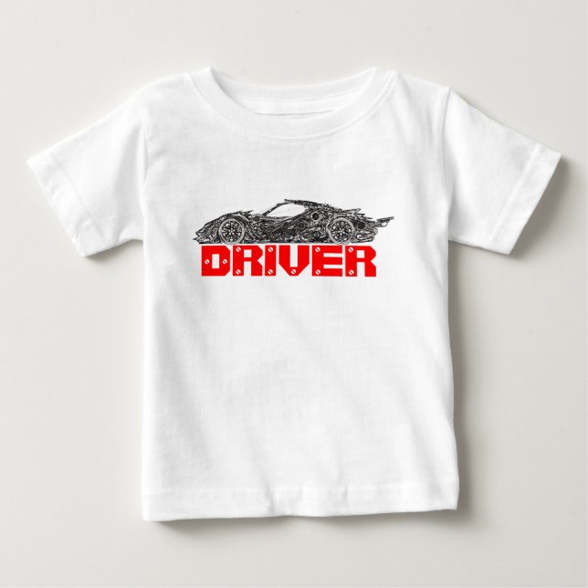 Camiseta Para Bebê Carro e driver (Frente)