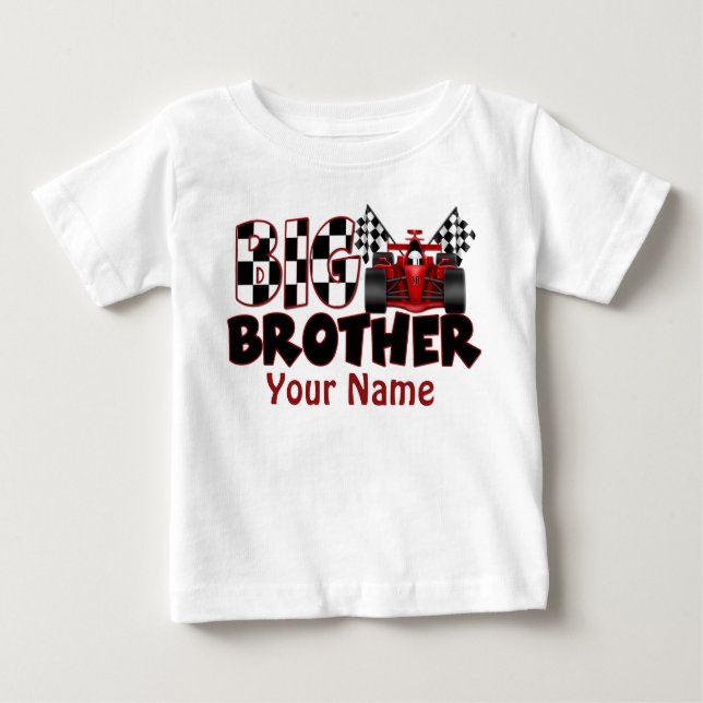 Camiseta Para Bebê Carro Grande Irmão Race Personalizado T Shirt (Frente)