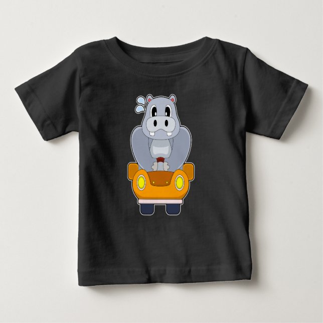Camiseta Para Bebê Carro Hippo (Frente)