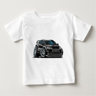 Camiseta Para Bebê Carro preto de Mitsubishi Evo