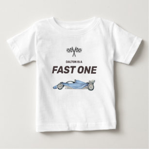 Camiseta Para Bebê Carro Race Rápido Primeiro Aniversário Toddler T-S