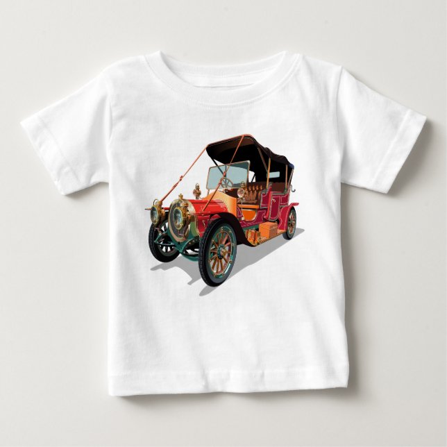 Camiseta Para Bebê Carro vintage (Frente)