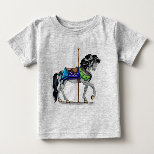 Camiseta Para Bebê Carrossel Horse (Frente)
