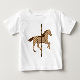 Camiseta Para Bebê Carrossel Horse - Castanho-chocolate e bronzeado