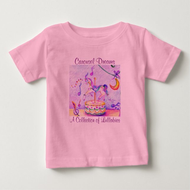 Camiseta Para Bebê Carrossel Sonha Bebê Rosa Tutu Bonitão (Frente)