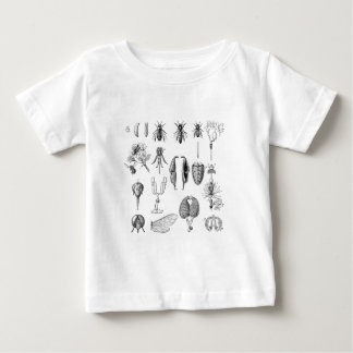 Camiseta Para Bebê Carta das peças do inseto