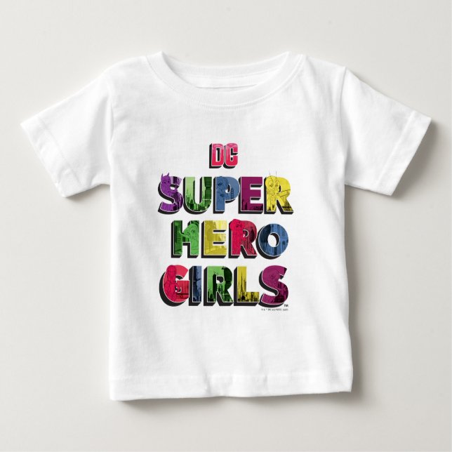 Camiseta Para Bebê Carta de Cidade de Super Heróis DC (Frente)