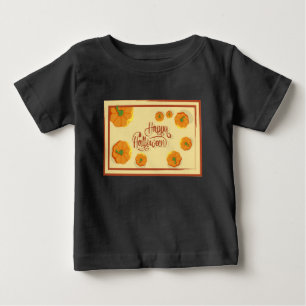Camiseta Para Bebê Cartão de boas-vindas em formato feliz
